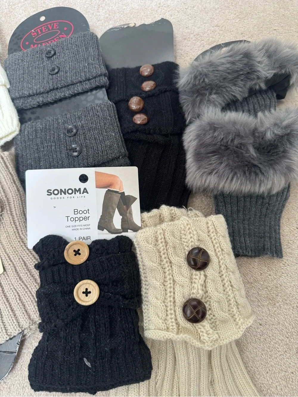 Adult Knit Boot Cuffs 9 pairs - Assorted Colors